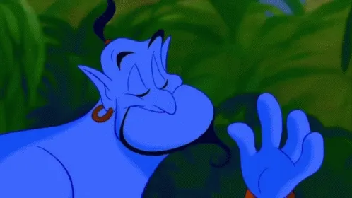 Gif of Genie from Aladdin.