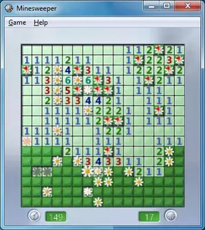 A screenshot of Microsoft Minesweeper for Windows Vista