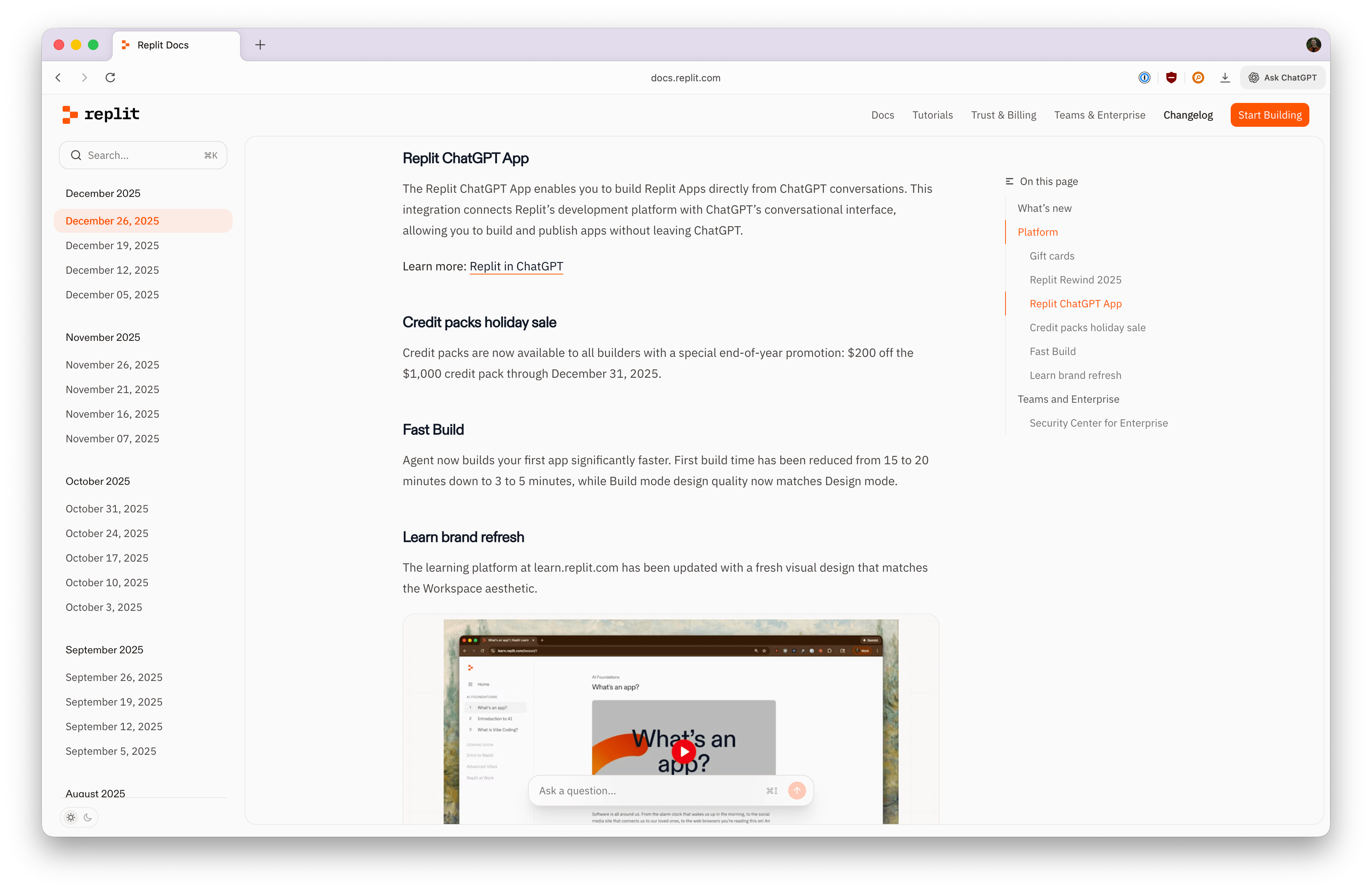 Docs view in Mintlify